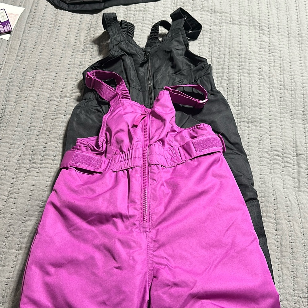TWO Snow Bibs for Girls
